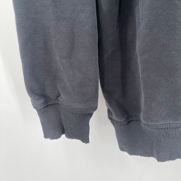 GYMSHARK Crest Hoodie Sweatshirt Size Medium Black/Gray Men's Distressed Cotton - Picture 10 of 13